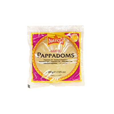 Pappadoms Garlic 6 Madras 20X200g